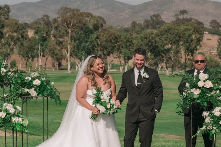 Brillo & Gomez Wedding - coulpe at alter